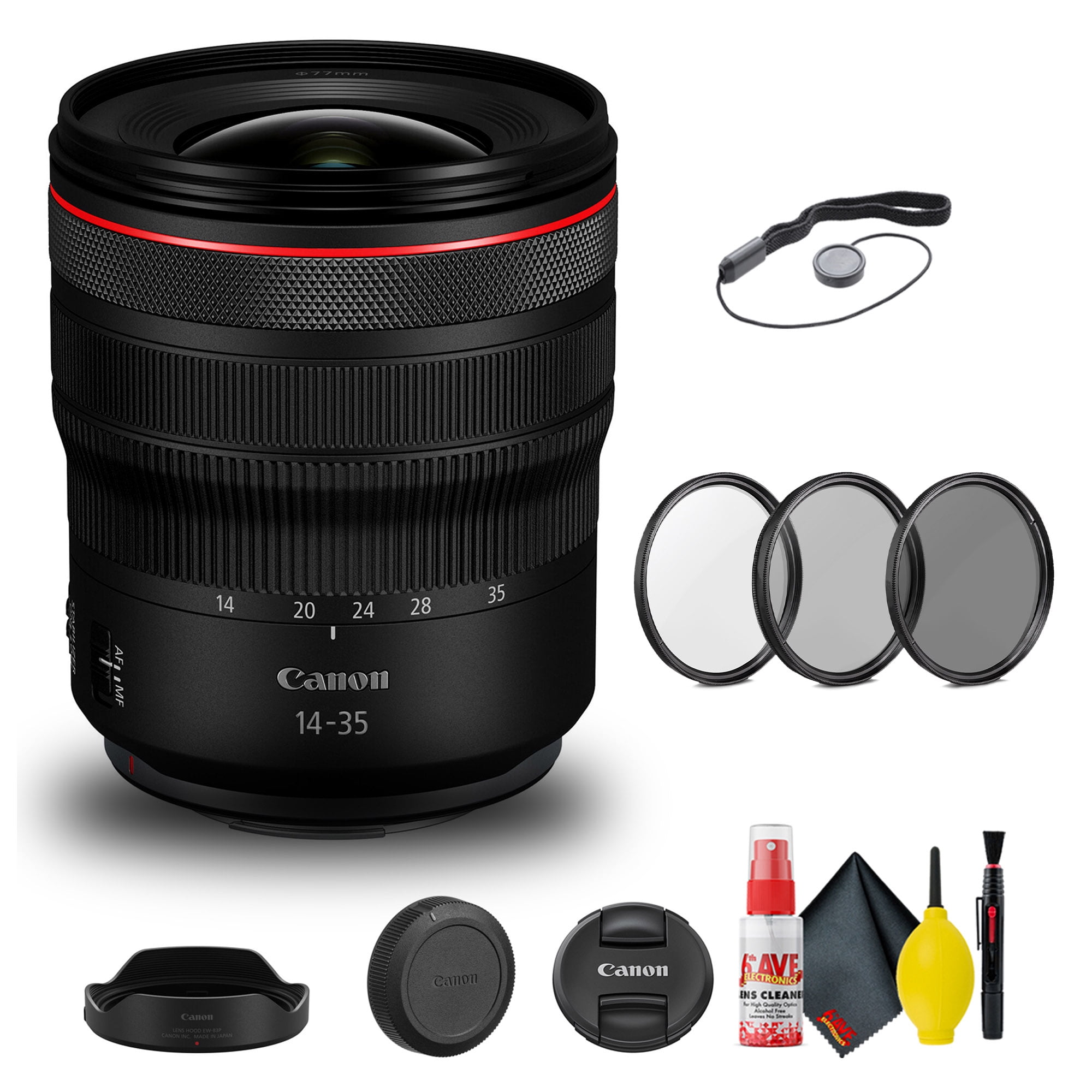 Canon RF 14-35mm f/4L IS USM Lens (4857C002) + Filter Kit + Cap