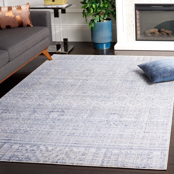 Safavieh Hunter Emory Abstract Polyester Area Rug, Ivory Gray/Dark Gray/Beige, 5'3" x 7'6"
