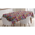 thumbnail image 1 of Colorful Tablecloth, Grunge Effect Complex Design with Vibrant Colored Triangles as Small Particles, Rectangular Table Cover for Dining Room Kitchen, 60 X 84 Inches, Multicolor, by Ambesonne, 1 of 3