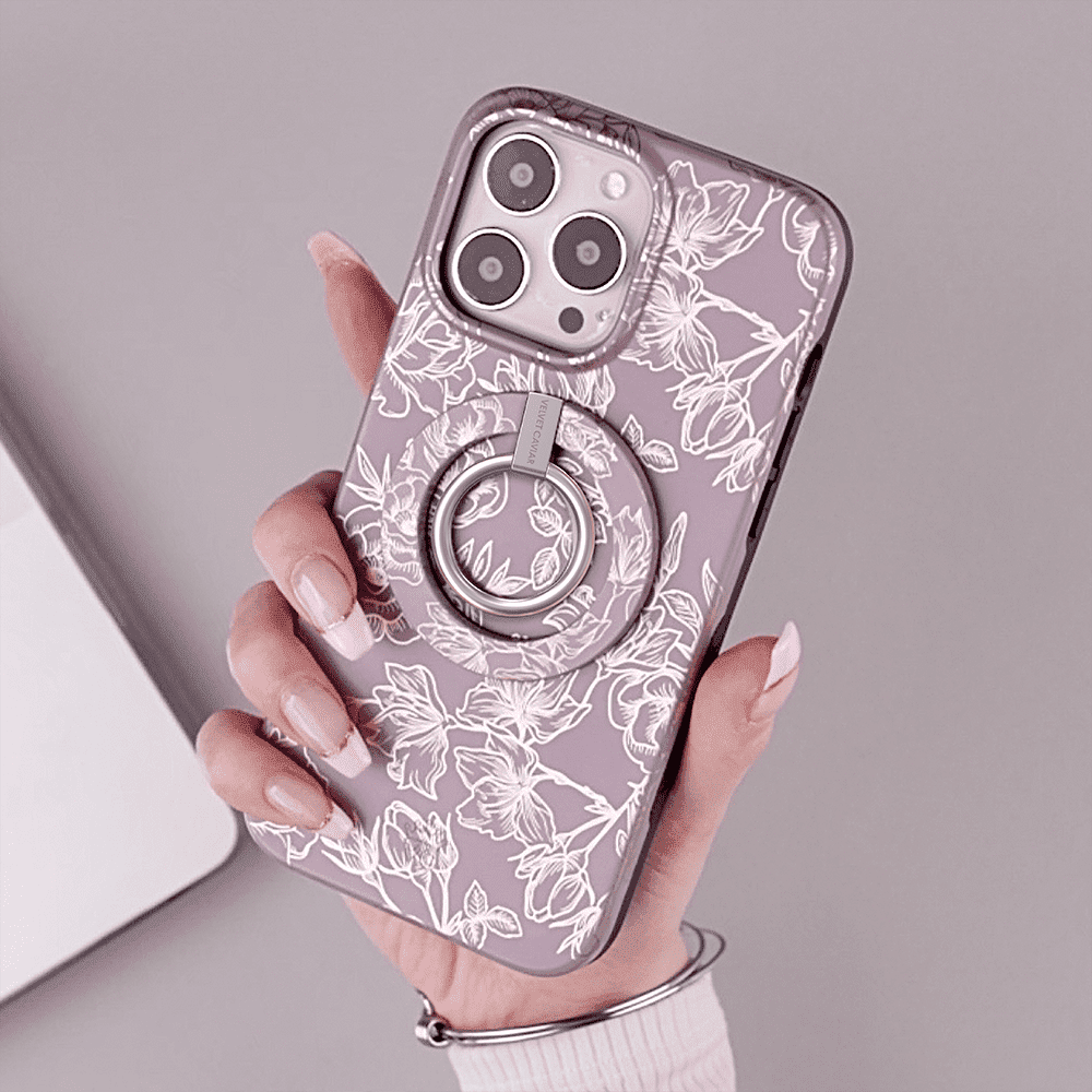 VELVET CAVIAR for iPhone 15 Plus Case Rose Gold Flowers - Compatible with MagSafe - Protective Mauve Purple Case for Women - Dusty Rose Floral