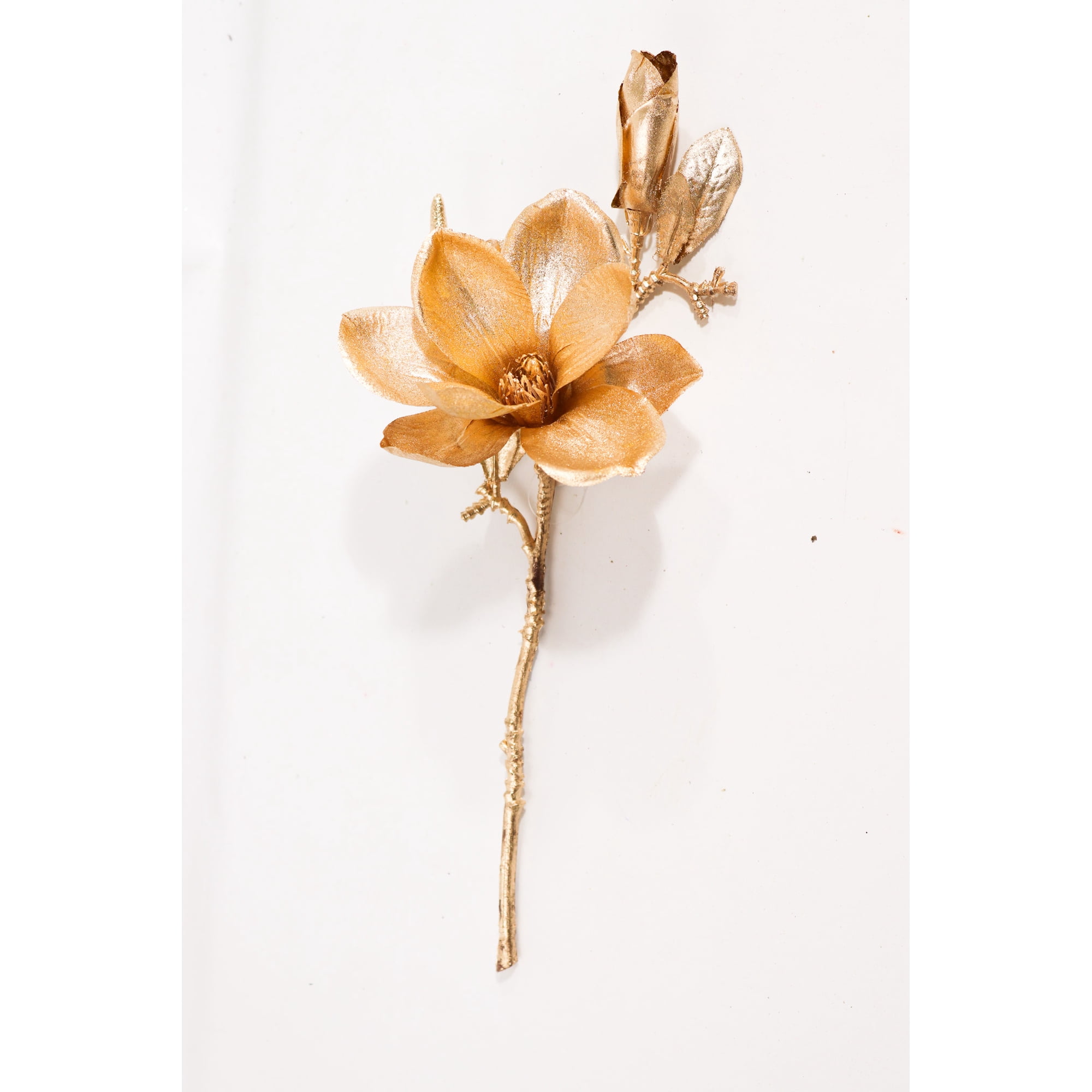 14-Inch Magnolia Pick – Realistic Artificial Magnolia Flower Stem for Home Décor, Floral Arrangements, Weddings & Crafts