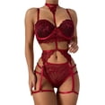 thumbnail image 1 of LYPERLA Baby Doll, Conjunto de lencería de Encaje para Mujer con Cinturones de Liguero, Sujetador y Bragas, sostén y Tanga, Body Ropa de Noche, Bodysuit Sexy y Elegante. brillar Electrónica, 1 of 5
