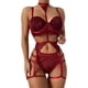 thumbnail image 1 of LYPERLA Baby Doll, Conjunto de lencería de Encaje para Mujer con Cinturones de Liguero, Sujetador y Bragas, sostén y Tanga, Body Ropa de Noche, Bodysuit Sexy y Elegante. brillar Electrónica, 1 of 5