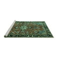 thumbnail image 2 of Ahgly Company Machine Washable Indoor Rectangle Persian Turquoise Blue Traditional Area Rugs, 7' x 9', 2 of 4