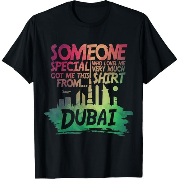 Dubai Skyline Gift Souvenir T-Shirt men and women can wear, black, white, gifts