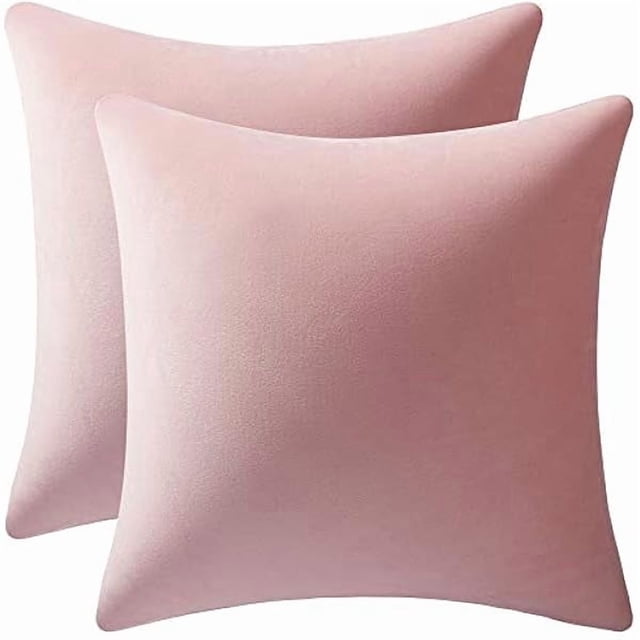 Chenchen Throw Pillow Covers 20x20 Pink: Pack of 2 Cozy Soft Velvet Square Modern Luxury Decorative Throw Pillow Cases for Sofa Couch Living Room Bed Home Decor