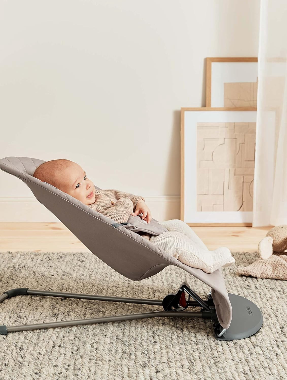 BabyBjorn Bouncer Bliss, Sand Gray, Cotton