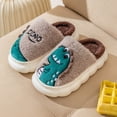 thumbnail image 6 of SAWOBUUN Kids Dinosaur House Slippers for Boys Girls Cute Cartoon Plush Fuzzy Warm Cozy Closed Toe Non-Slip Thick Sole Indoor Bedroom Shoes Toddler Little Kid, 6 of 6