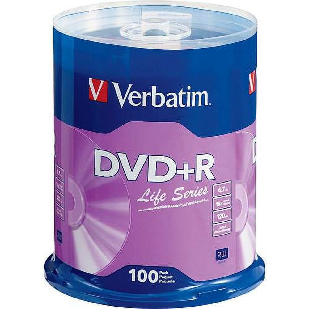 Verbatim DVD+R Life Series 4.7GB 16X 100pk Spindle