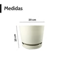 thumbnail image 2 of Maceta 20cm Moderna Minimalista Interior Exterior con Plato blanco Elly Decor MCA01WH-20CMCPLT, 2 of 7