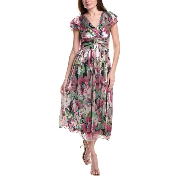 Adrianna Papell womens Short Sleeve Midi Dress, 12, Navy