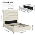 thumbnail image 5 of Homfa 54.7" Tall Headboard Bed Frame for Bedroom, Queen Size Storage Bed with Tall Headboard, Sturdy Upholstered Bed with Footboard and Drawers, off-white, 5 of 7