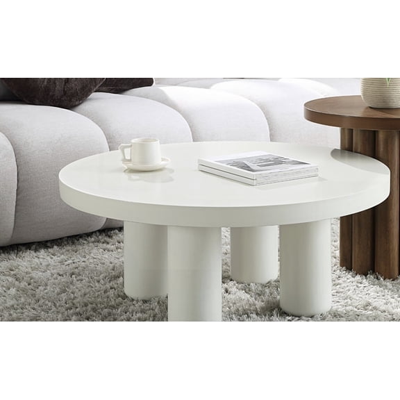 Loanna's Round White Coffee Table - High-Quality Materials Ensured