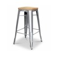 thumbnail image 1 of Plata Import Gunmetal Tolix Stool With Wood Seat 26", 1 of 1