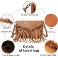 thumbnail image 3 of Crossbody Bags for Women Crossbody Handbag Fringe Purse Tassel Shoulder Bag Vintage Crossbody Bags for Women Trendy Shoulder Bag Women's Handbags Purse Travel Bag - brown, 3 of 5