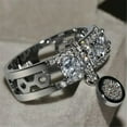 thumbnail image 2 of HOOUN Gorgeous Round White Crystal Engagement Ring Alloy Wedding Jewelry Sz5-11-Rose Gold-5, 2 of 8