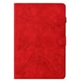 thumbnail image 5 of ELEHOLD Flip Folio Leather Case for Samsung Galaxy Tab A8 10.5 (2022), Butterflies Tower Pattern Card Slots Auto Wake/Sleep Kickstand Function Multi-Functional Protective Shockproof Slim Case,Red, 5 of 7