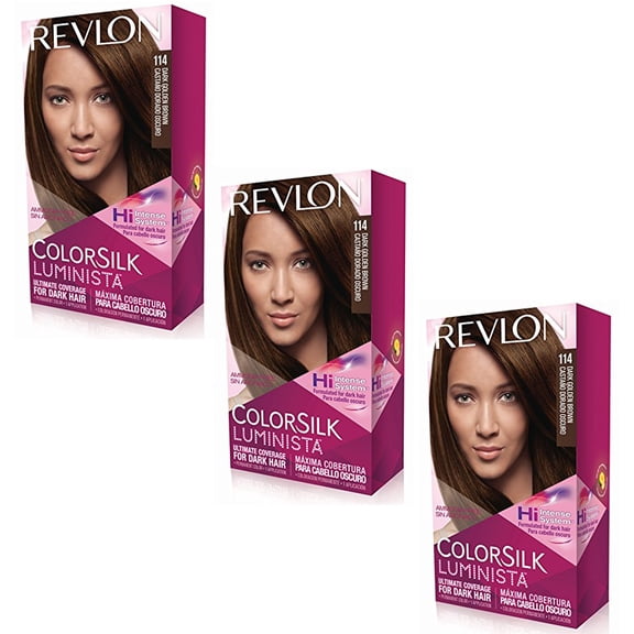 (3 Pack) Revlon Colorsilk Luminista Haircolor, Dark Golden Brown