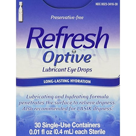 2 Pack - Refresh Optive Lubricant Eye Drop Single Use Container 30