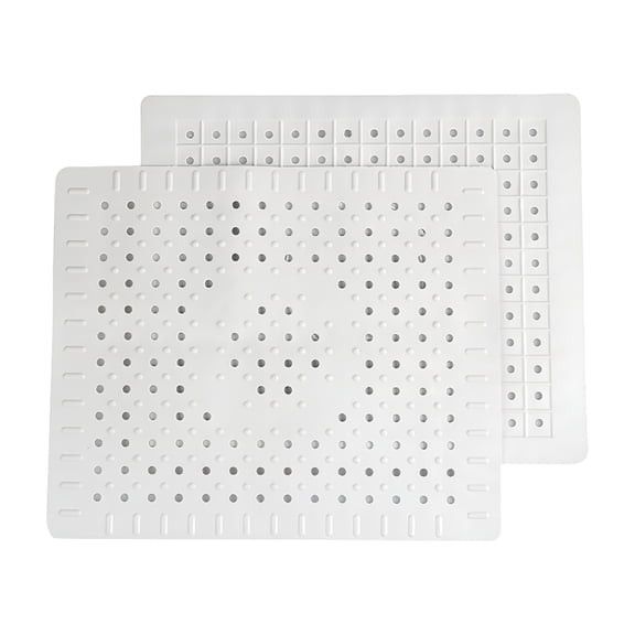 LAMIRO Kitchen Sink Mat 2PCS Food Grade Rubber Material Non‑Slip Protector for Drain Pad,White