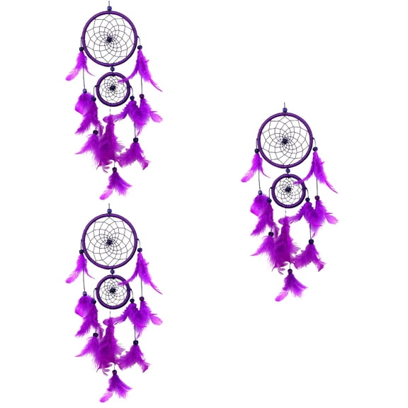 MLINS 3 pcs  Dream Catcher Handmade Hanging Ornament Double Ring Home Wall Decor