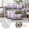 thumbnail image 2 of 2 Pack Outdoor Waterproof Throw Pillow Covers,Purple Gradient Flower Leaves on White Decorative Square Patio Pillowcases for Chair Couch Sofa 16x16in, 2 of 9