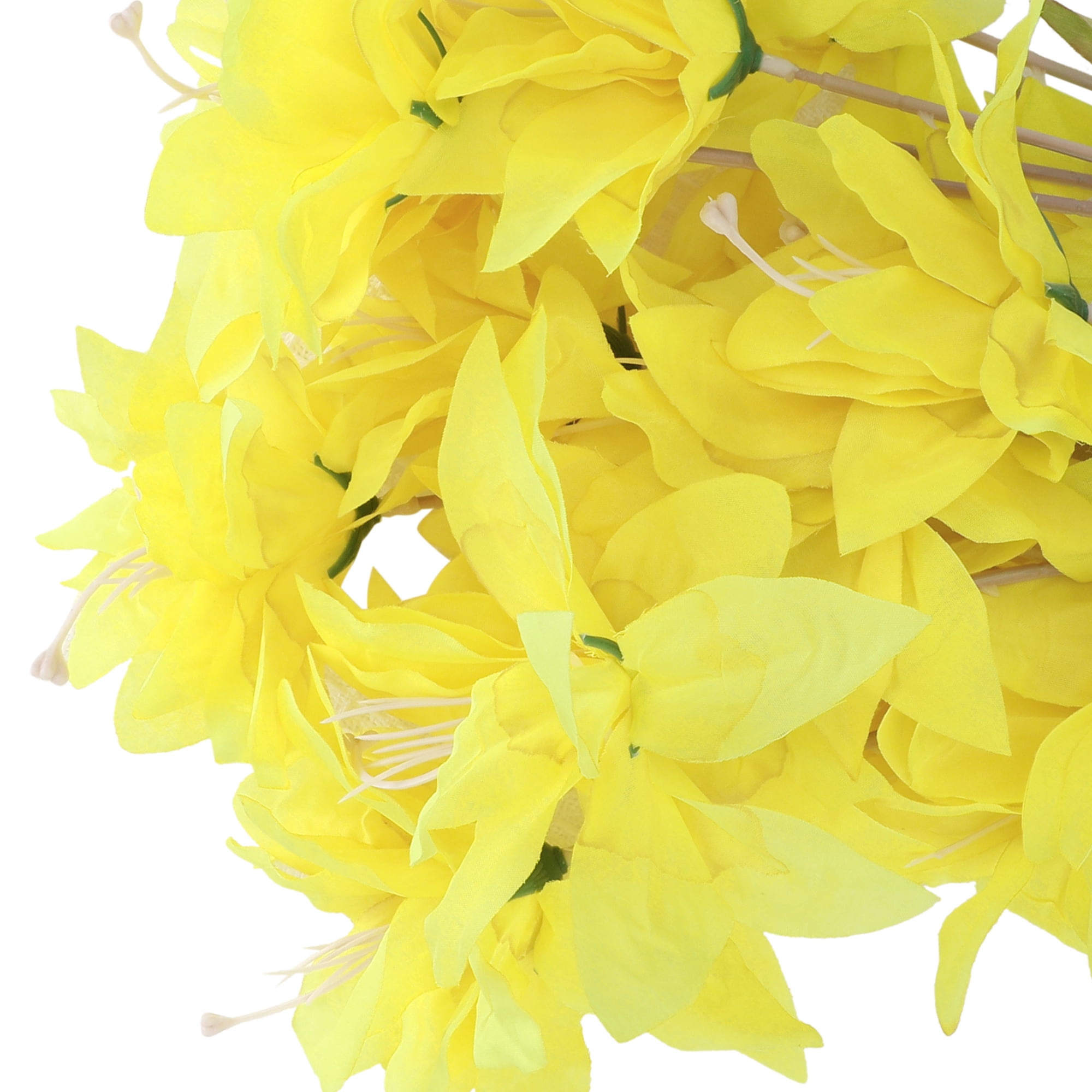 Unique Bargains 10 Pcs Real Touch Lilies Flowers Long Stem Artificial Flower Yellow