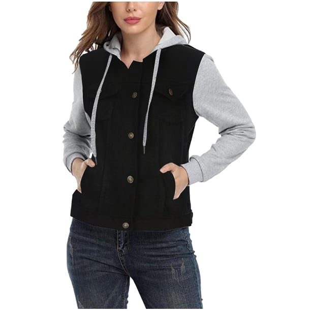 Puntoco, chaqueta informal para mujer, cárdigan, manga larga, capucha, bolsillo, abrigo de retales, cordón superior, liquidación Puntoco Puntoco-1537