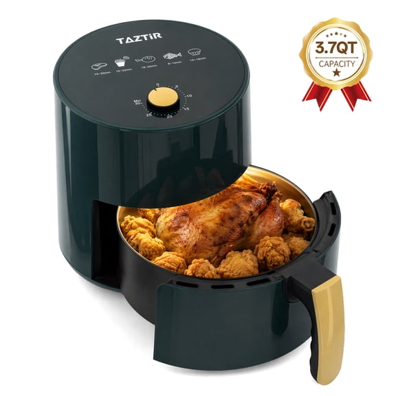 TAZTIR 3.7qt Air Fryer, Multi-Function Kitchen Appliance for Family Meals, Fast Crispy Oil-Free Cooking, No Parchment Paper Needed, Bake, Roast, Air Fry