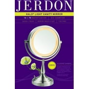 Jerdon Style LT856N 8.5 in.- 7X1X Lighted Table Top Mirror- Nickel- Height 16 in.