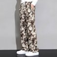 thumbnail image 1 of Puntoco Pantalones de pierna recta para hombre, estilo casual, pantalones estampados, pantalones con estampado floral, 1 of 9