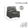 thumbnail image 4 of OakvillePark Mandeville Polished Microfiber Upholstered Living Room Chair, Dark Gray, 4 of 5