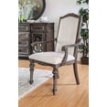 thumbnail image 2 of Dining Arm Chairs Rustic Natural Tone Ivory Upholstered Seat Dining Room Set of 6pcs Chairs, 2 of 7