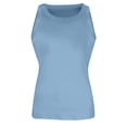 thumbnail image 3 of Mohiass Womens Sleeveless Racerback High Neck Casual Basic Cotton Ribbed Fitted Tank Top Sky Blue XL, 3 of 6