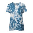 thumbnail image 4 of Blusa de camiseta informal con estampado de manga corta de verano para mujer a la moda Fridja  bn2763, 4 of 6