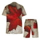 thumbnail image 3 of Mens Pantalones Casuales Cuello Redondo Impresión de Manga Corta Blusa Y Pantalones Cortos Traje, Pantalones de Traje para Hombres, 3 of 5