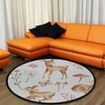 thumbnail image 4 of GZHJMY Kids Round Nursery Area Rug 3 ft Woodland Baby Deer Forest Animal Washable Non-Slip Small Round Area Rug Throw Soft Cute Nursery Rug Non-Shed Lightweight Bathroom Rug for Dorm Carpet Runner, 4 of 6