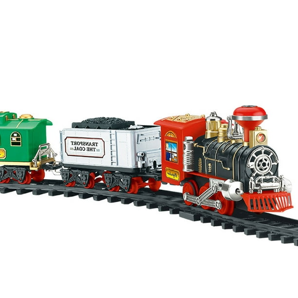 Ensembles de train Ensemble de jouets de train à vapeur classique  rechargeable Ensemble de télécommande à fumée électrique Couleur de piste:  Modèles de camions 