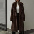 thumbnail image 3 of Pincandy Womens Faux Fur Coat with Belt Winter Fuzzy Fleece Open Front Long Cardigan Jacket Teddy Coats, 3 of 6