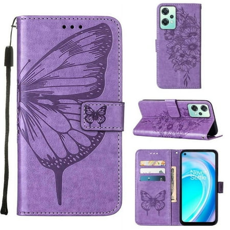 

Case for OnePlus Nord CE 2 Lite 5G Premium Leather Embossing Butterfly Magnetic Flip Cover