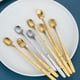 thumbnail image 3 of Inteprter Cuchara agitadora reutilizable de mango largo, cucharas de postre de miel, cucharaditas, herramienta para mezclar leche, varilla agitadora para Cocina y Comedor 17cm/Plata Inteprter HA079990-05, 3 of 6