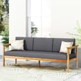 thumbnail image 2 of 3 Seater With Wood Build And To Outer Fabrics - Dark Grey Spillage Inner Cushions Slat Pattern, 2 of 4