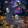 thumbnail image 4 of ZJNGJC Halloween Wooden Tabletop Signs Grim O Witch Decorative Holders Farmhouse Tiered Tray For Home Party Desktop Ornament B, 4 of 5