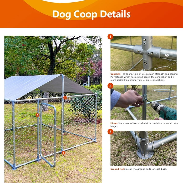 Aixvx 7.5'x7.5'x5.3' Large Outdoor Dog Kennel, Heavy Duty Aixvx 7.5'x7.5'x5.3' Large Outdoor Dog Kennel, Heavy Duty