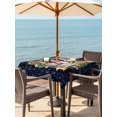 thumbnail image 2 of Outdoor Tablecloth with Umbrella Hole and Zipper, Blue Christmas Square Table Cloth 54x54 Inch Waterproof Tablecloth, Xmas Winter Watercolor Gnomes Pine Wreath Picnic Table Cover for Patio Camping, 2 of 7