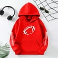 thumbnail image 4 of LUOGENLI Girl Hoodies Size 8-10 Kids Football Print Hoodie Girls Boys Pullover Sweatshirt Casual Warm Hooded Jacket for Children Youth Outdoor Sports Watermelon Red Size 11-12 Years, 4 of 4