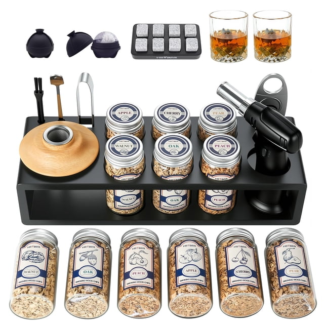 Kit Ahumador de Whiskey HMYBAR 26 piezas con Infusor para Cócteles