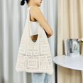 thumbnail image 3 of Kukuzhu Women Cotton Knitted Tote Bag Crochet Mesh Beach Shoulder Bag Hollow Summer Bag Woven Hobo Bag for Travel, 3 of 7