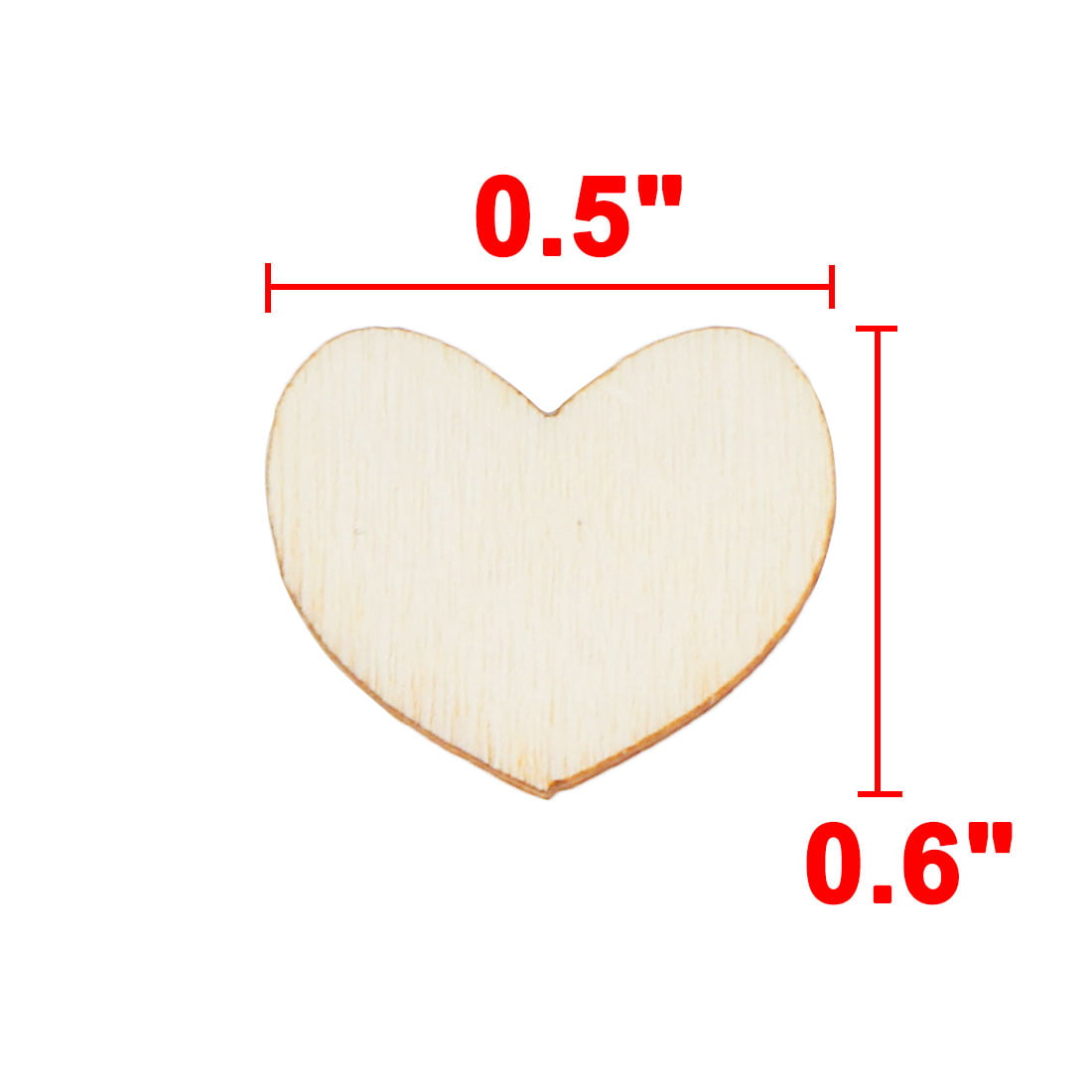 sourcing map Mariage en bois Amour coeur Artisanat Décoration accessoire en forme Beige 12mm x 15mm 200 pcs