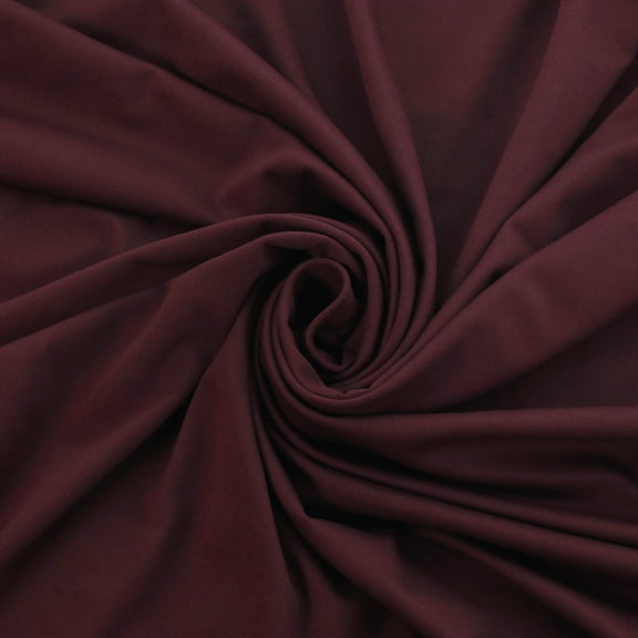 Solid DBP Fabric - Double Brushed Polyester  4 Way Stretch - Burgundy - 6 Inch Strip